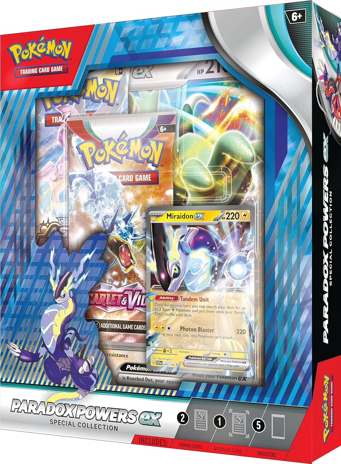 Pokemon TCG: Paradox Powers ex Special Collection - 5 Packs, Promos