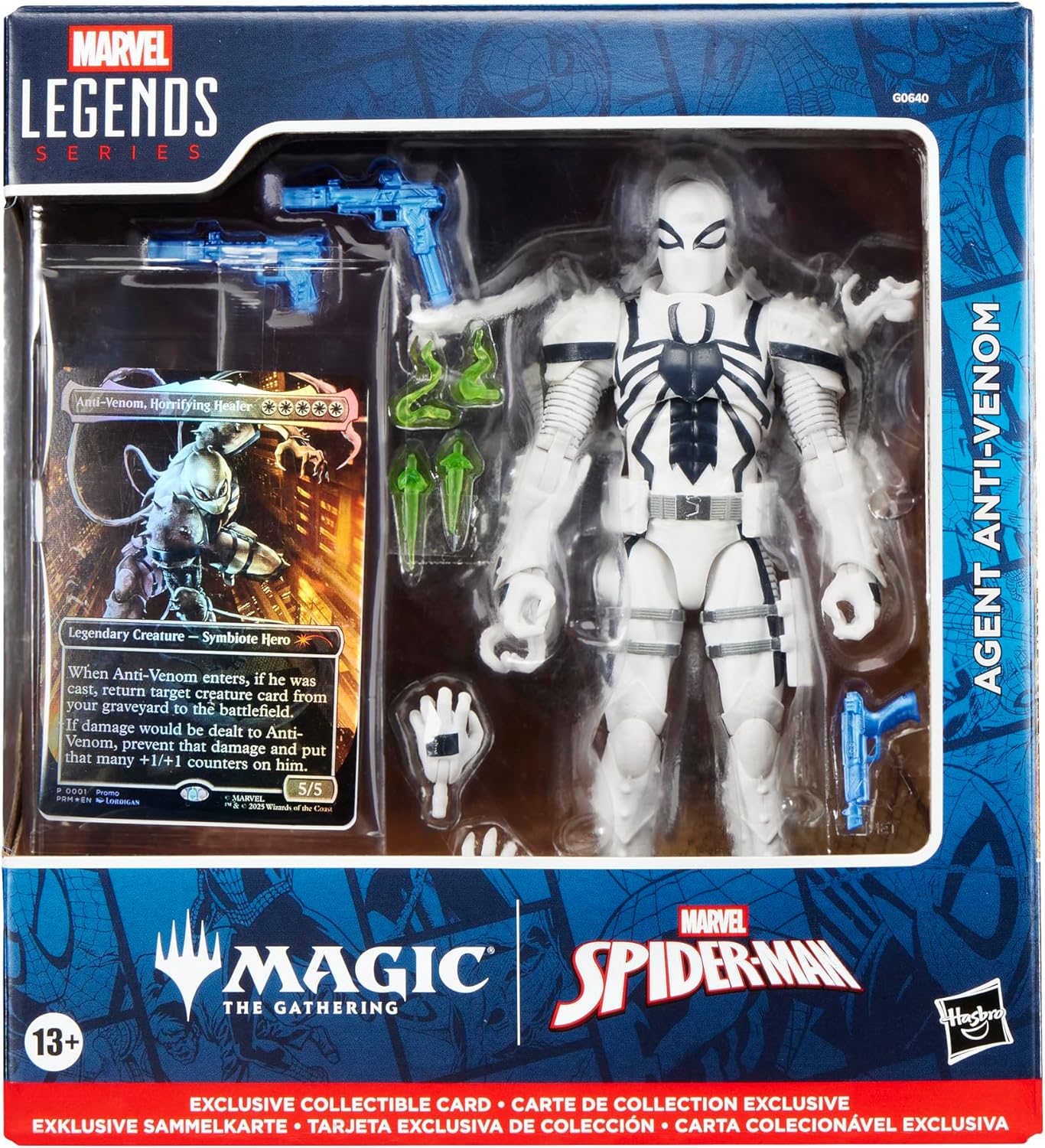 Marvel Legends Series Marvel's Spider-Man x Magic: The Gathering Anti-Venom - 6-Inch Action Figure Toy & Exclusive Foil Collectible Card Game Trading Card