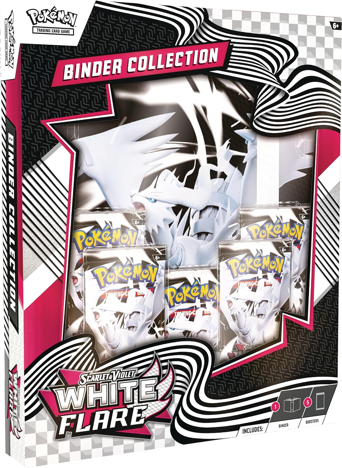 Pokemon TCG Scarlet & Violet 10.5 White Flare Binder Collection Box - 5 Packs