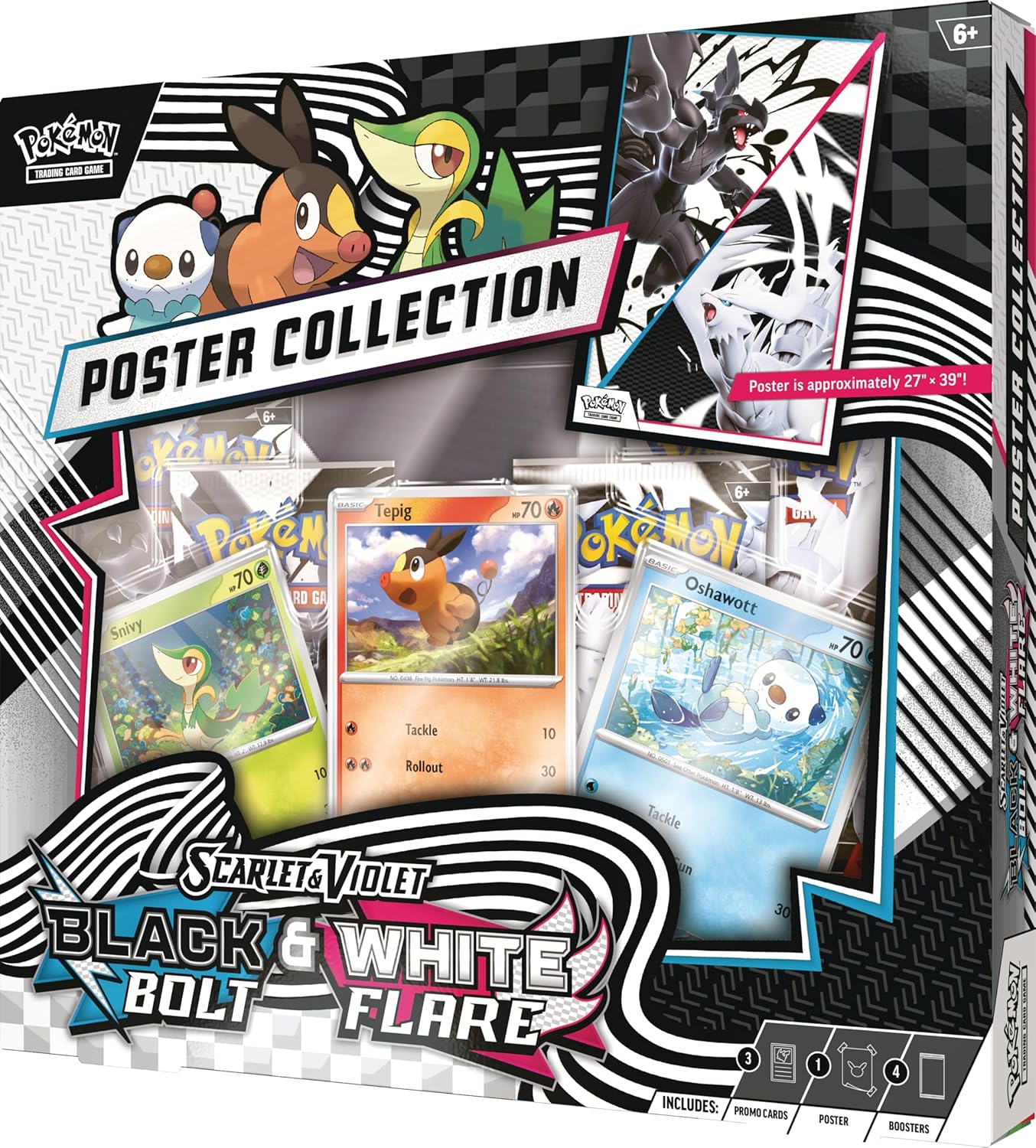 Pokemon TCG Scarlet & Violet 10.5 Unova Poster Collection Box - 4 Packs