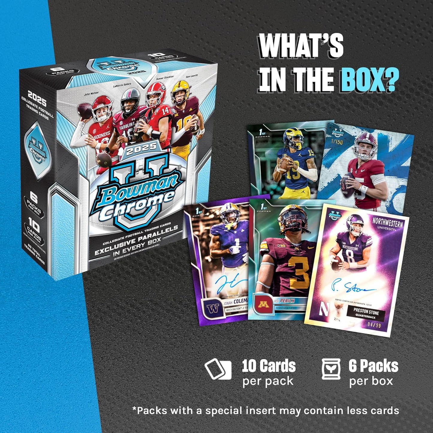 Topps 2025 Bowman University Chrome Football Mega Box