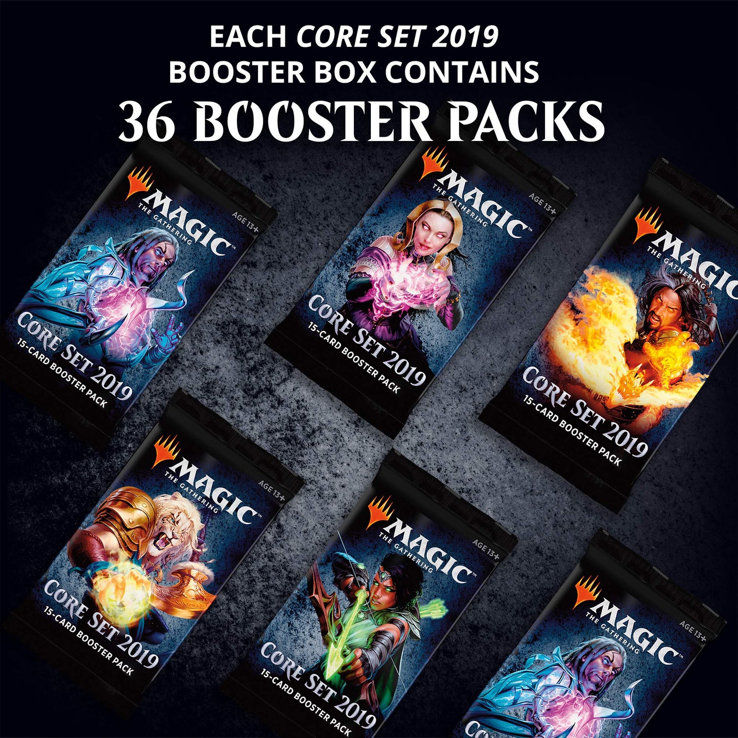Magic: The Gathering Core Set 2019 Booster Box | 36 Booster Packs (540 Cards)