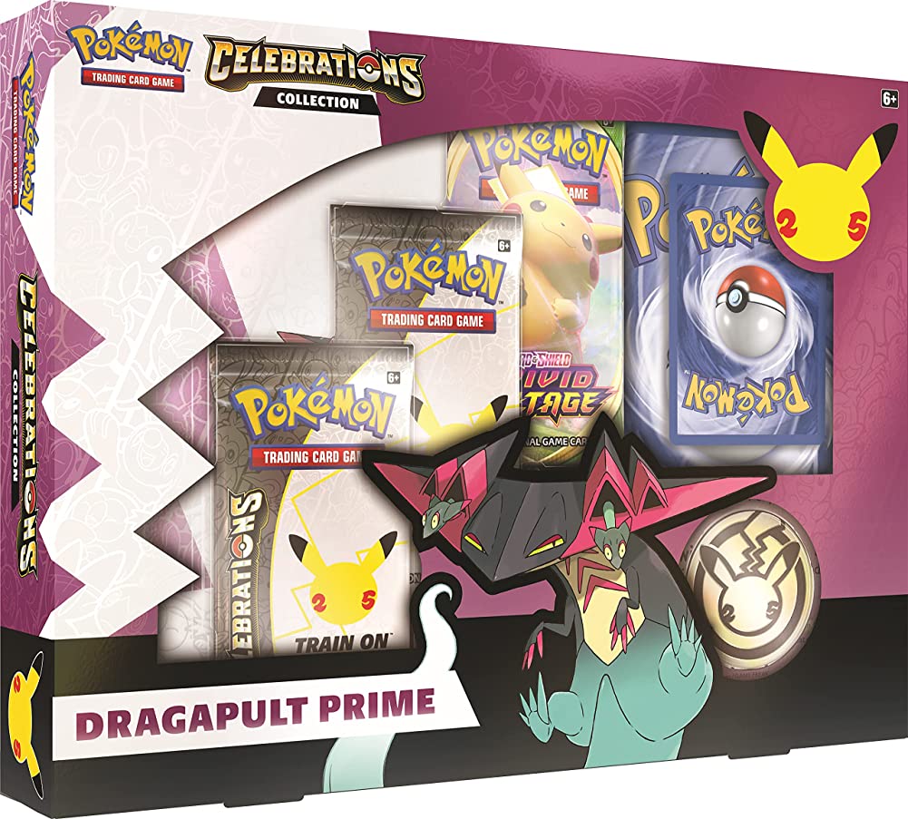 Pokemon | Celebrations Collection Dragapult Prime | Card Game | Ages 6+ | 2 Players | 10+ Minutes Playing Time