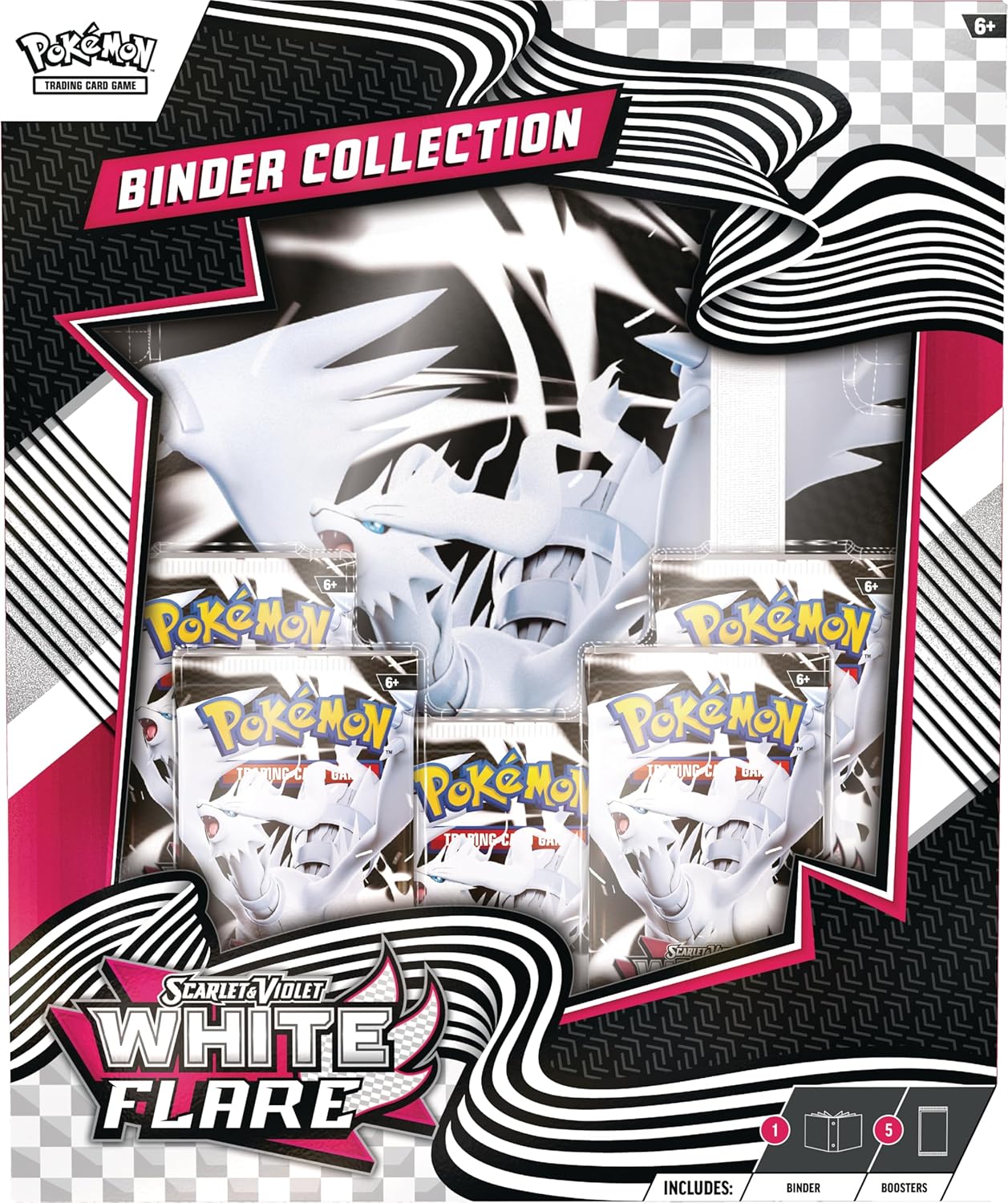 Pokemon TCG Scarlet & Violet 10.5 White Flare Binder Collection Box - 5 Packs