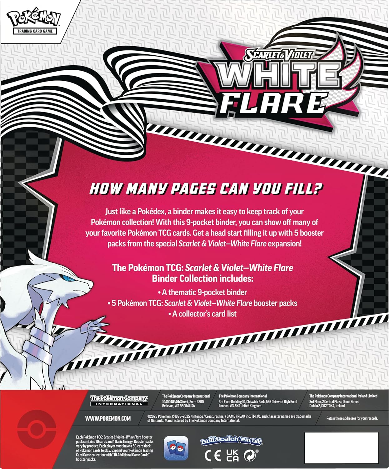 Pokemon TCG Scarlet & Violet 10.5 White Flare Binder Collection Box - 5 Packs