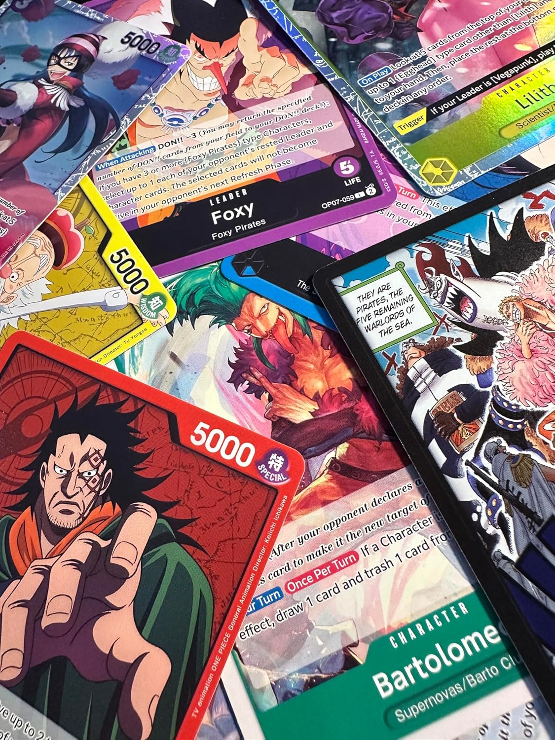 One Piece Cards, 50 Card Lot Includes 5 Foils, One Piece Card Game
