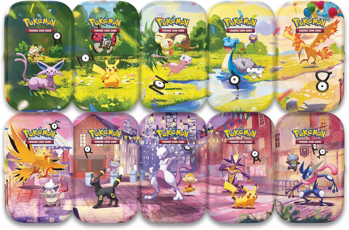 Pokémon TCG: 30th Celebration Mini Tin Espeon & Meowth (1 Sticker, 1 Photo Card and 2 Boosters)