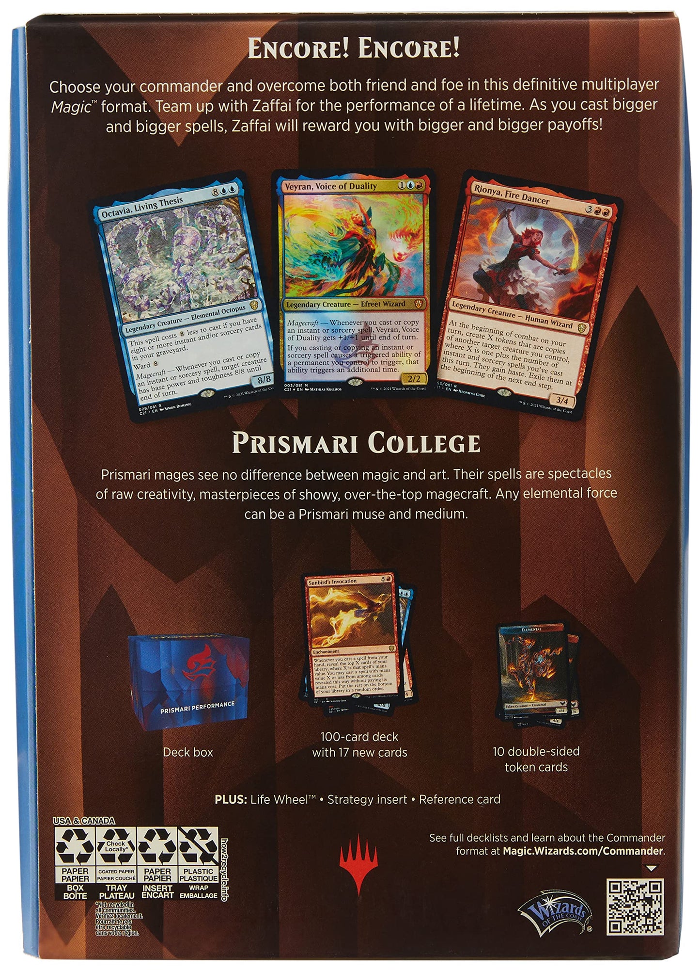 Magic The Gathering Strixhaven Commander Deck  Prismari Performance (Blue-Red)