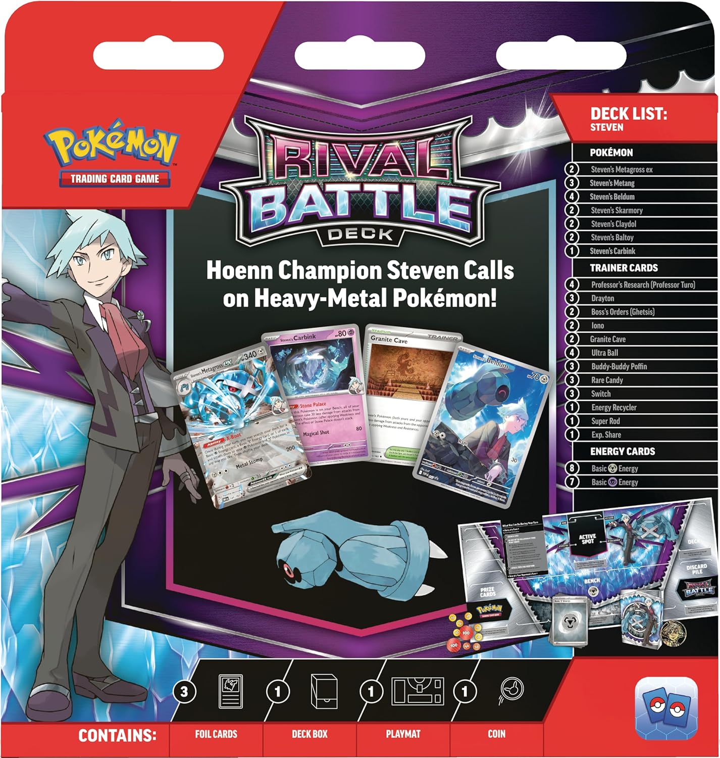 Pokemon TCG: Rival Battle Deck — Steven (60 Cards) - Presale Ships 05/16/2025