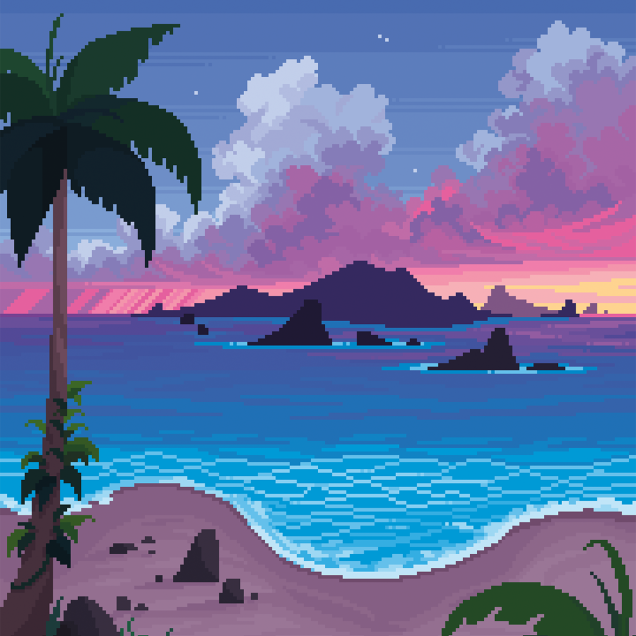 Magic the Gathering Secret Lair PixelLands_v02.jpg - Foil Edition