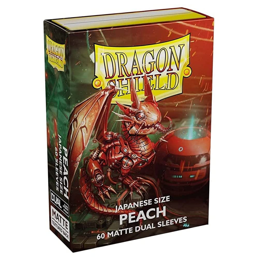 Arcane Tinmen Dragon Shield Sleeves Matte Japanese: Dual Peach 60CT- Card Sleeves are Smooth & Tough - Compatible with Yu-Gi-Oh! & Cardfight Vanguard, Black (AT-15153)