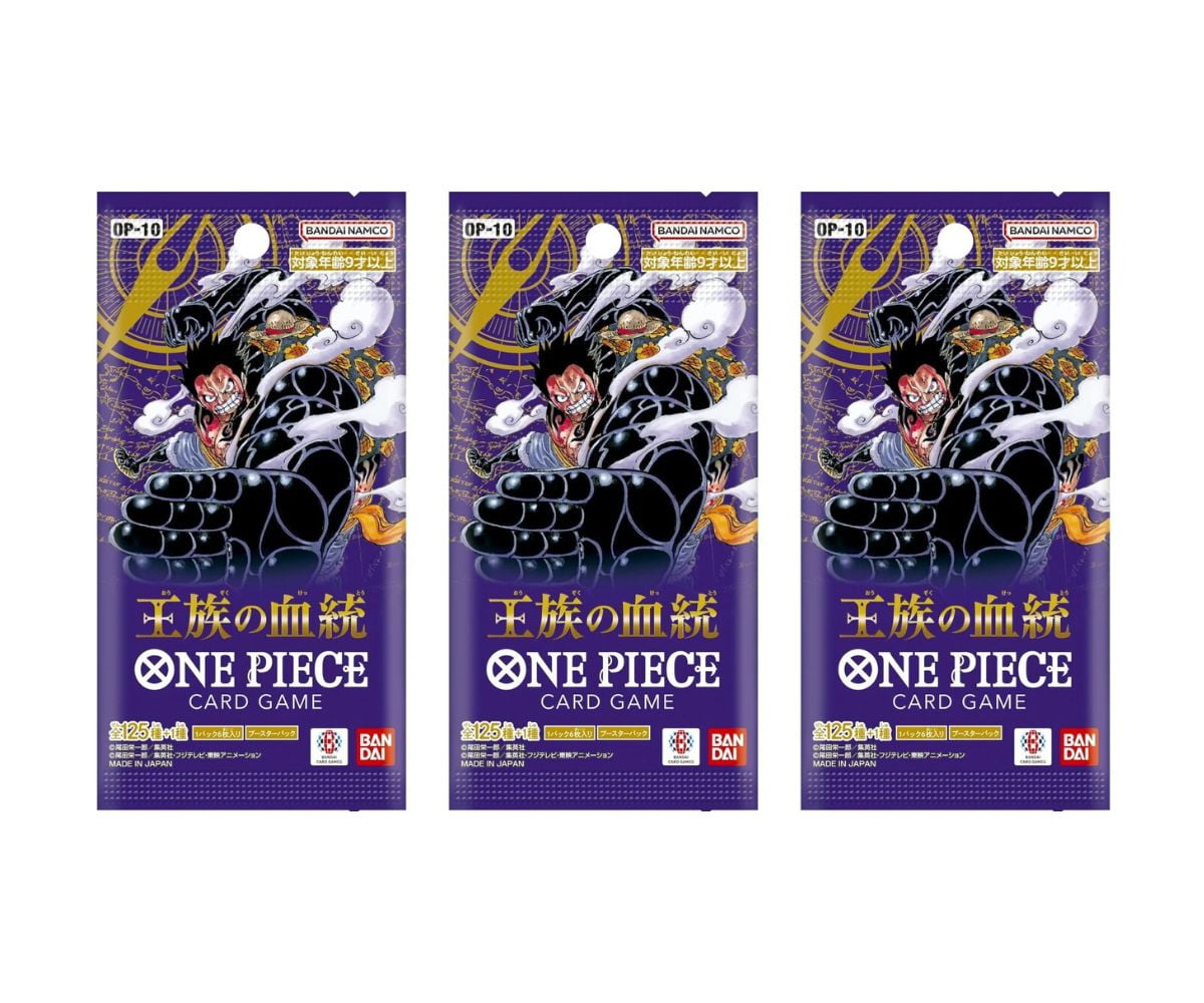 One Piece Card Game OP-10 Royal Blood Booster Pack (Japanese) - 3 Packs - 18 Cards