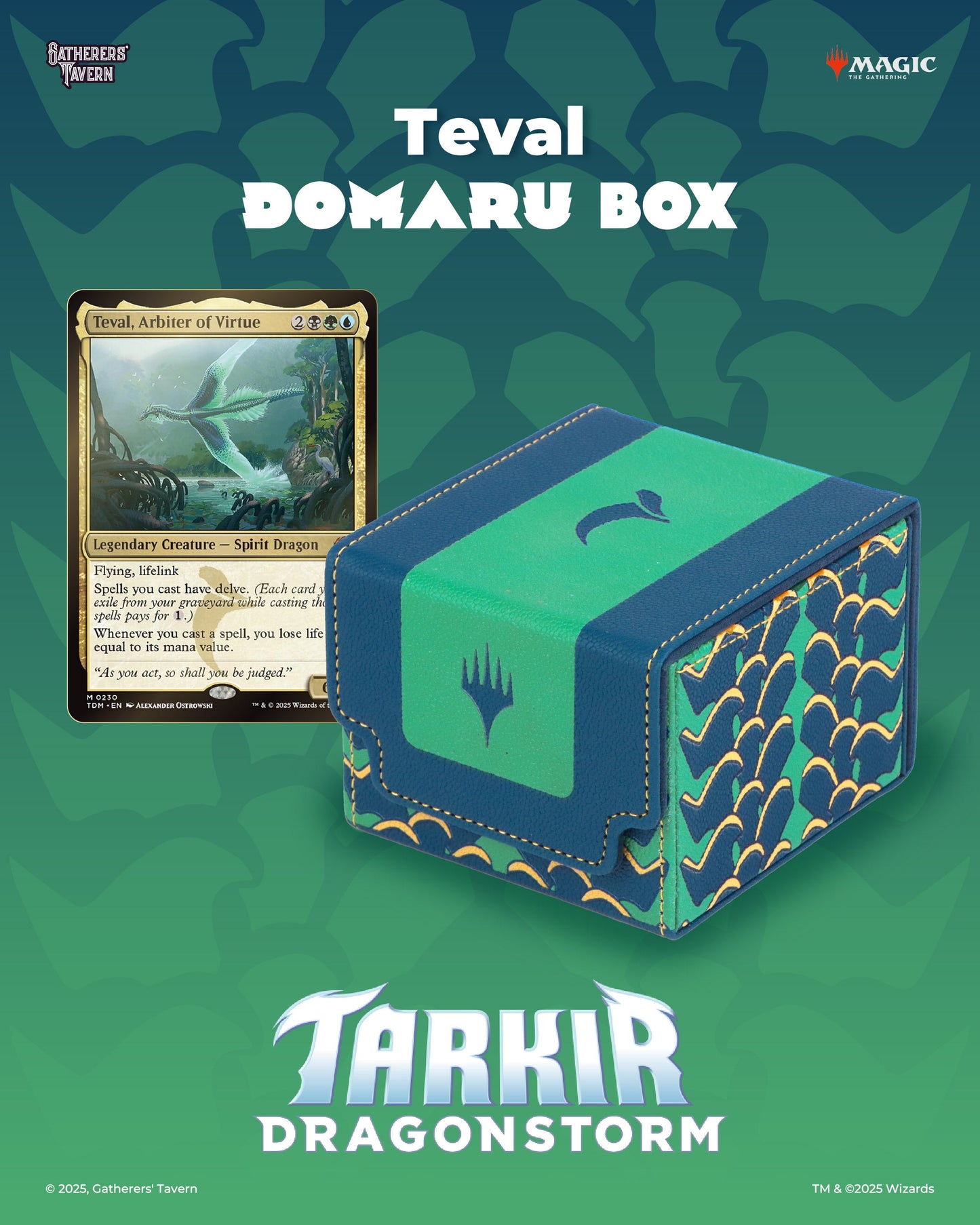Gatherers Tavern Magic the Gathering Tarkir Dragonstorm Domaru Deck Box - Teval (Sultai)
