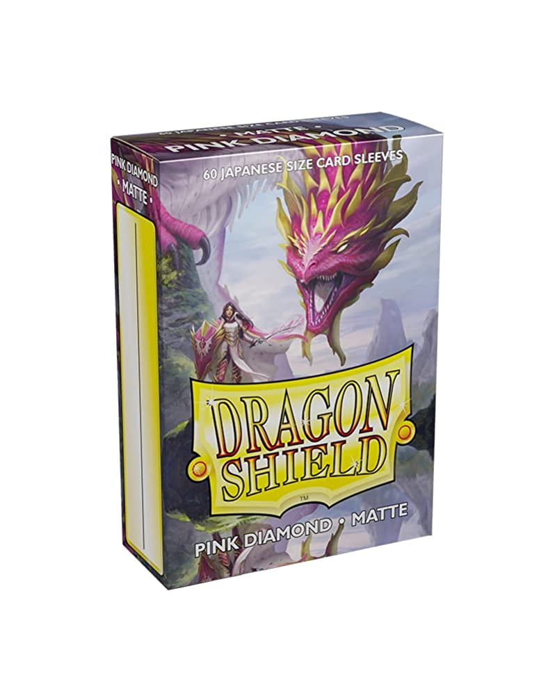 Dragon Shield Japanese Size Sleeves Matte Pink Diamond 60CT - Card Sleeves Smooth & Tough - Compatible with Pokemon, Yu-Gi-Oh!, & More TCG, OCG