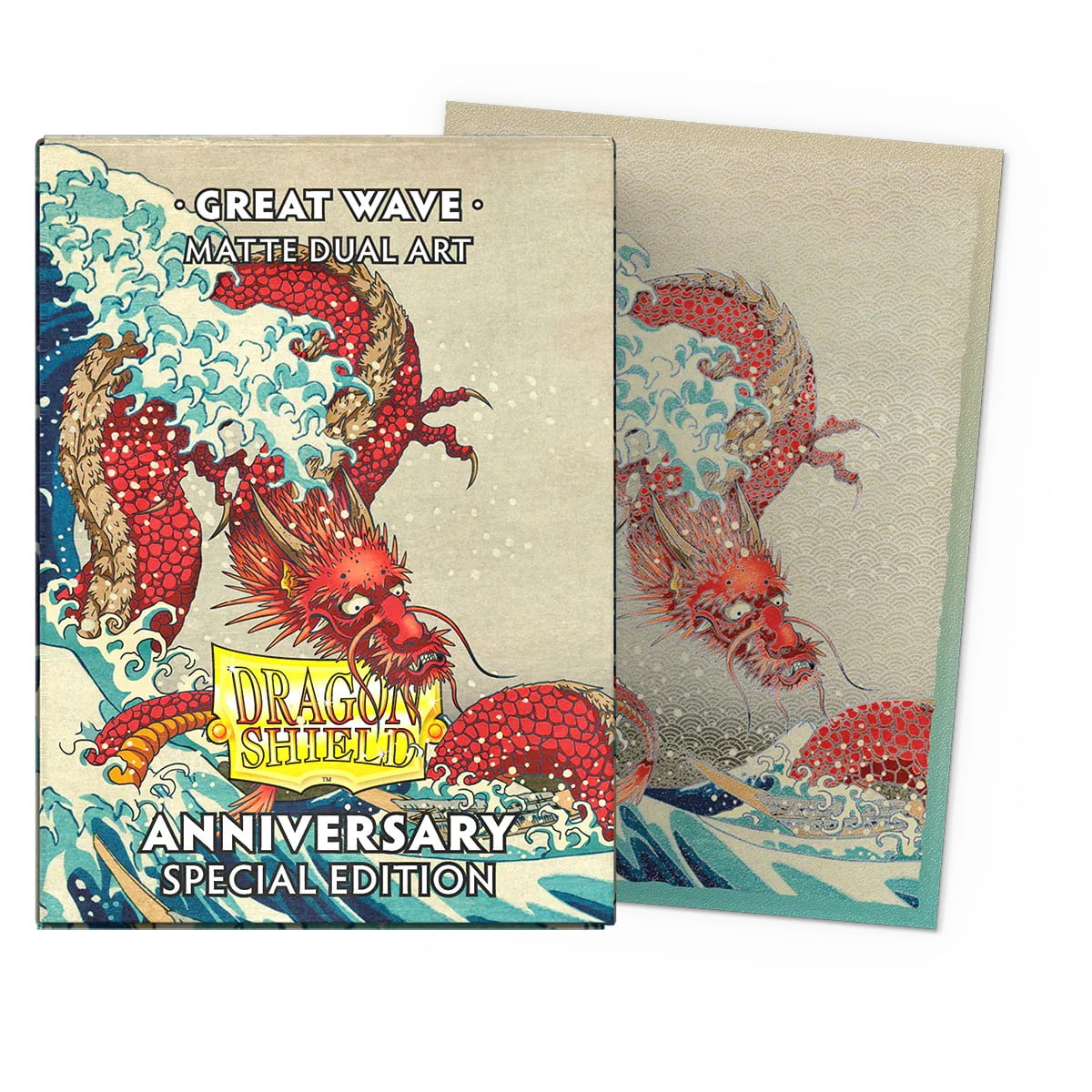 Dragon Shield Sleeves - Special Edition Matte Dual Art: Great Wave - 100CT Matte Dual Card Sleeves - Compatible with Magic The Gathering, Pokemon, and Yugioh TCG & LCG - Top Loader