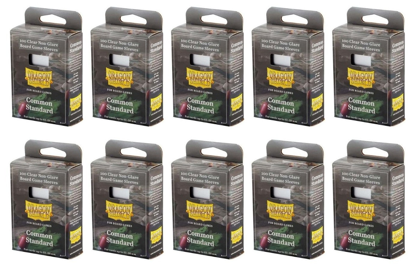 10 Packs Dragon Shield Board Game Sleeves 100 ct Common Standard Size Card Sleeves Display Case