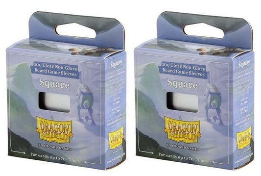2 Packs Dragon Shield Board Game Sleeves 100 ct Square Size Card Sleeves Value Bundle!