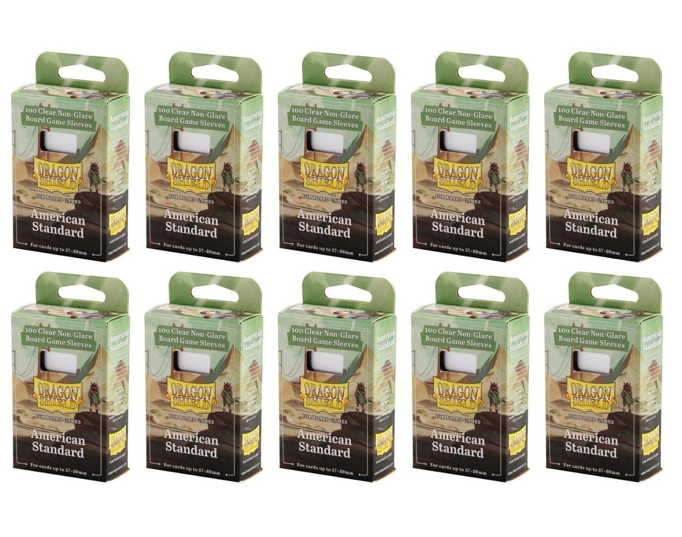 10 Packs Dragon Shield Board Game Sleeves 100 ct Standard American Size Card Sleeves Display Case