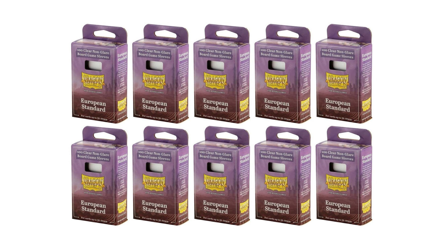10 Packs Dragon Shield Board Game Sleeves 100 ct Standard European Size Card Sleeves Display Case