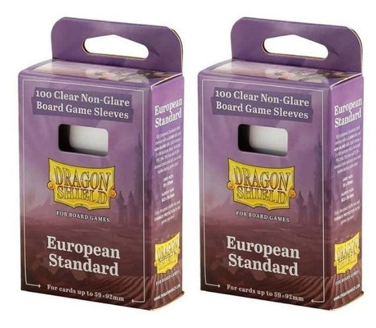 2 Packs Dragon Shield Board Game Sleeves 100 ct Standard European Size Card Sleeves Value Bundle!