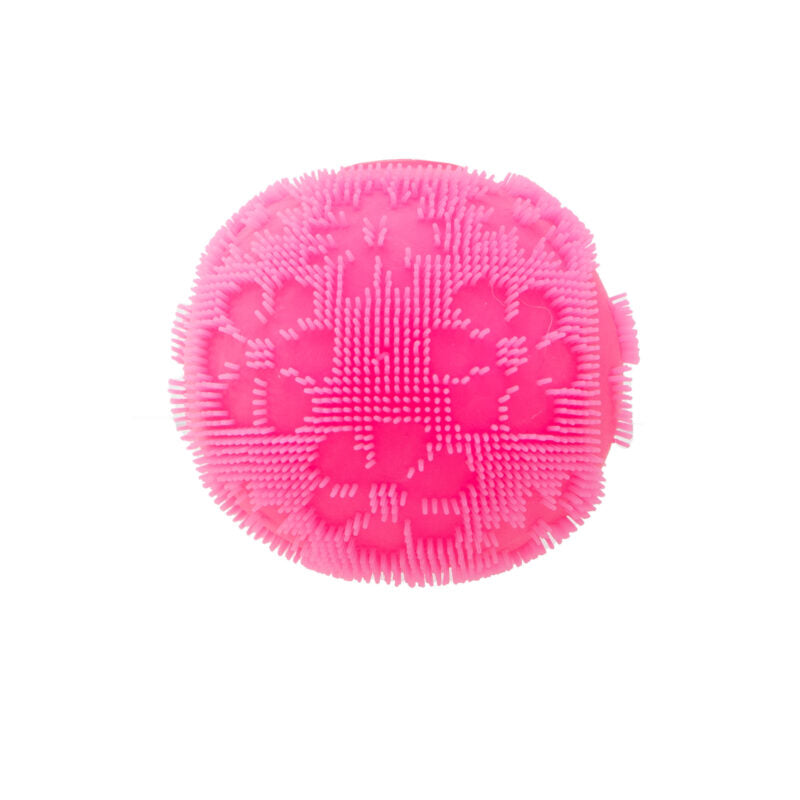 NeeDoh Fuzz Ball Flower Power - Sensory Toy with a Velvet Texture and Soft Cloud Squish - Pink