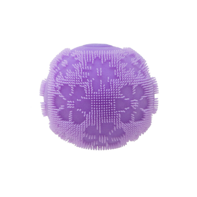 NeeDoh Fuzz Ball Flower Power - Sensory Toy with a Velvet Texture and Soft Cloud Squish - Purple