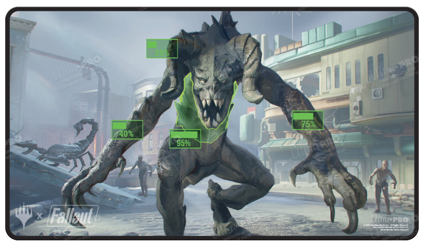 Ultra PRO - Fallout Black Stitched Playmat - V.A.T.S. - for Magic: The Gathering, Limited Edition Collectible Trading Tabletop Gaming Essentials Accessory Supplies
