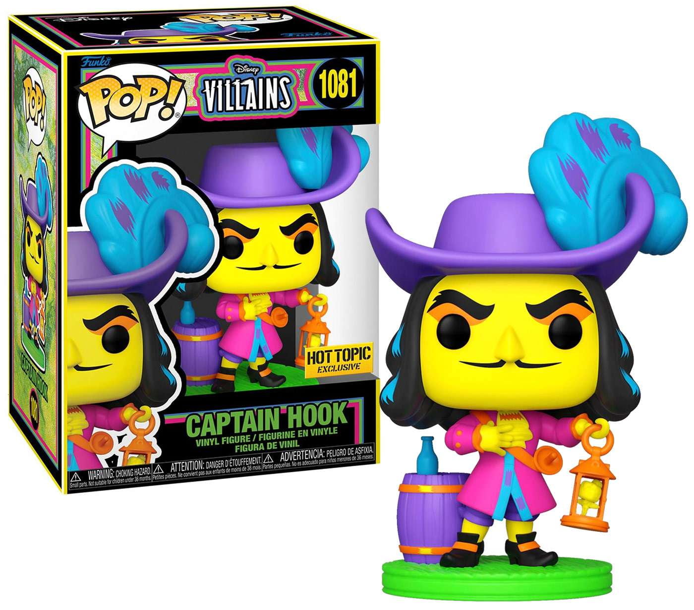 Funko Pop! Disney Villains Pop! Captain Hook #1081 Blacklight Exclusive