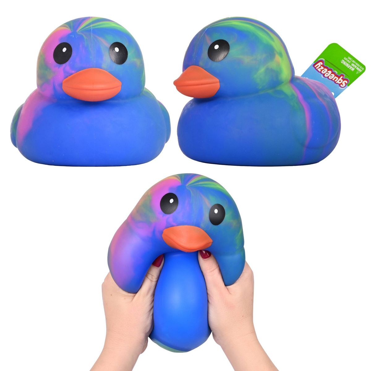 Sunny Days Jumbo Squeezy Ducks - Tie Dye Blue