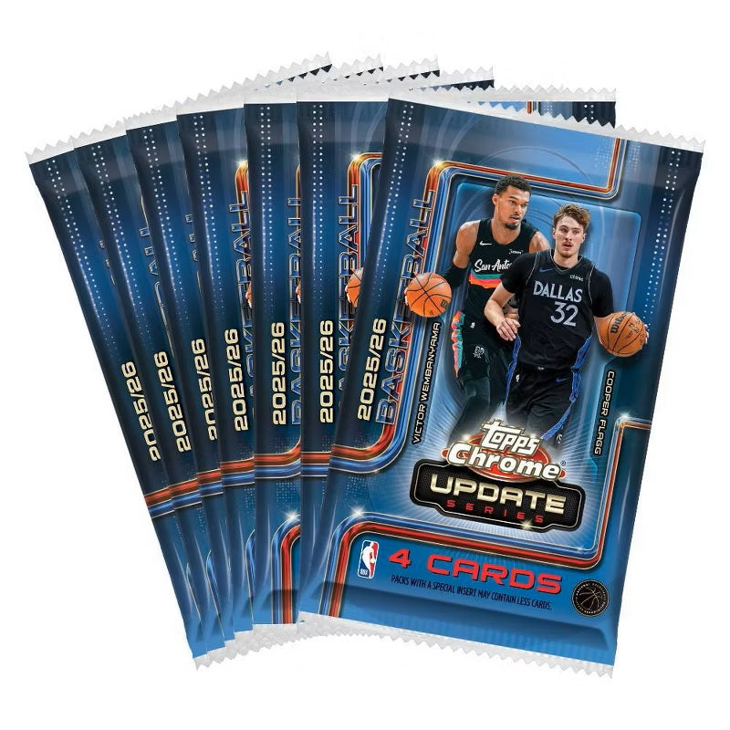 2025-26 Topps Chrome Updates Basketball Trading Card Value Box – 7 Packs, 4 Cards Per Pack