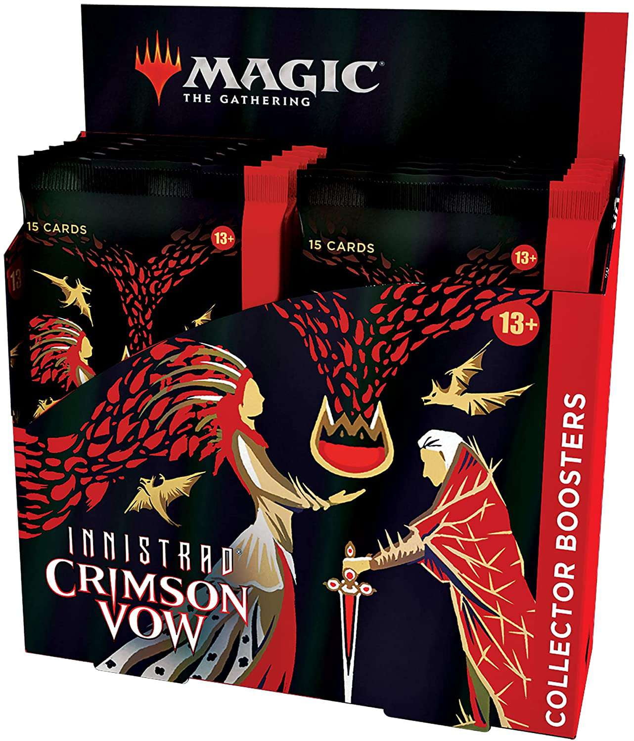 Magic: The Gathering Innistrad: Crimson Vow Collector Booster Box | 12 Packs + 2 Dracula Box Toppers (182 Magic Cards)