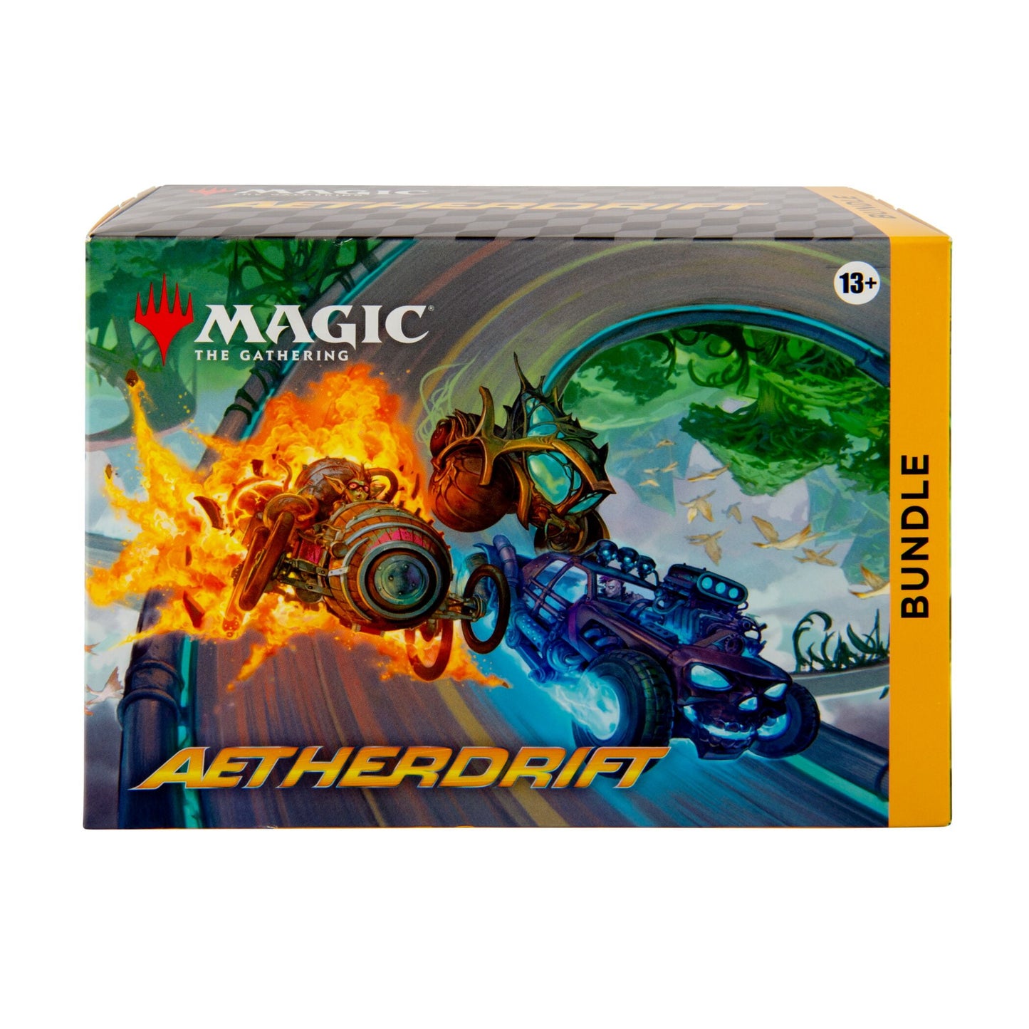 Magic: The Gathering Aetherdrift Bundle - 9 Play Boosters, 40 Land Cards + Exclusive Accessories
