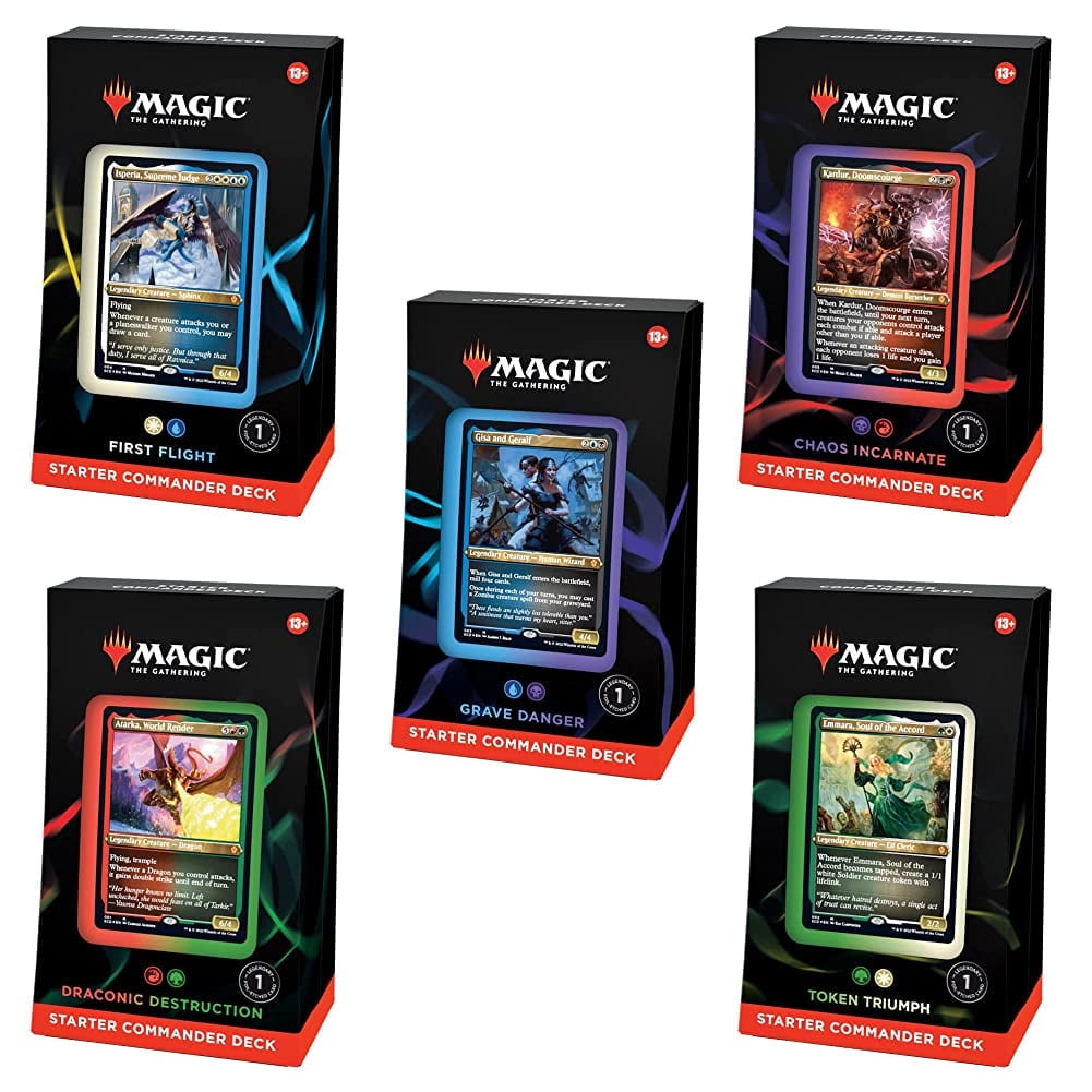 Magic: The Gathering Starter Commander Deck Bundle – Includes All 5 Decks