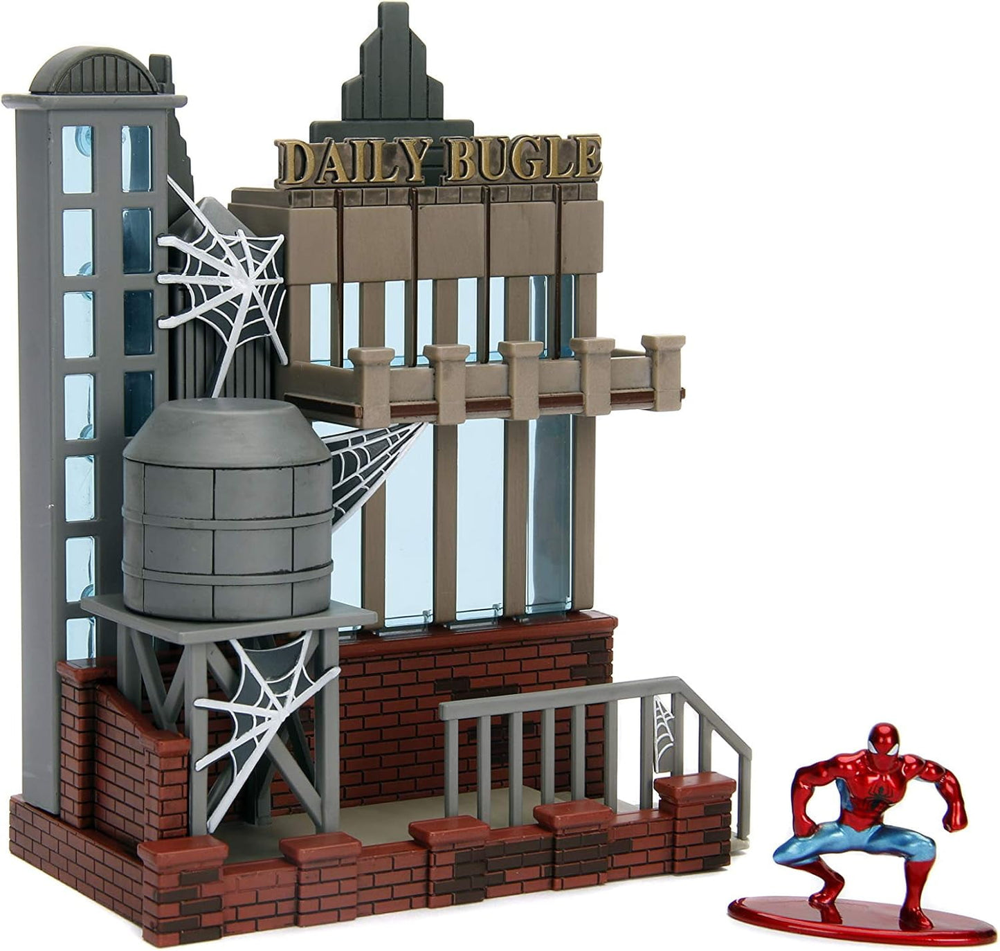 Jada Toys Nano Metalfigs 99983 Toys Marvel Spider Man City Scene-Daily Bugle Display with Figure, Multicolor