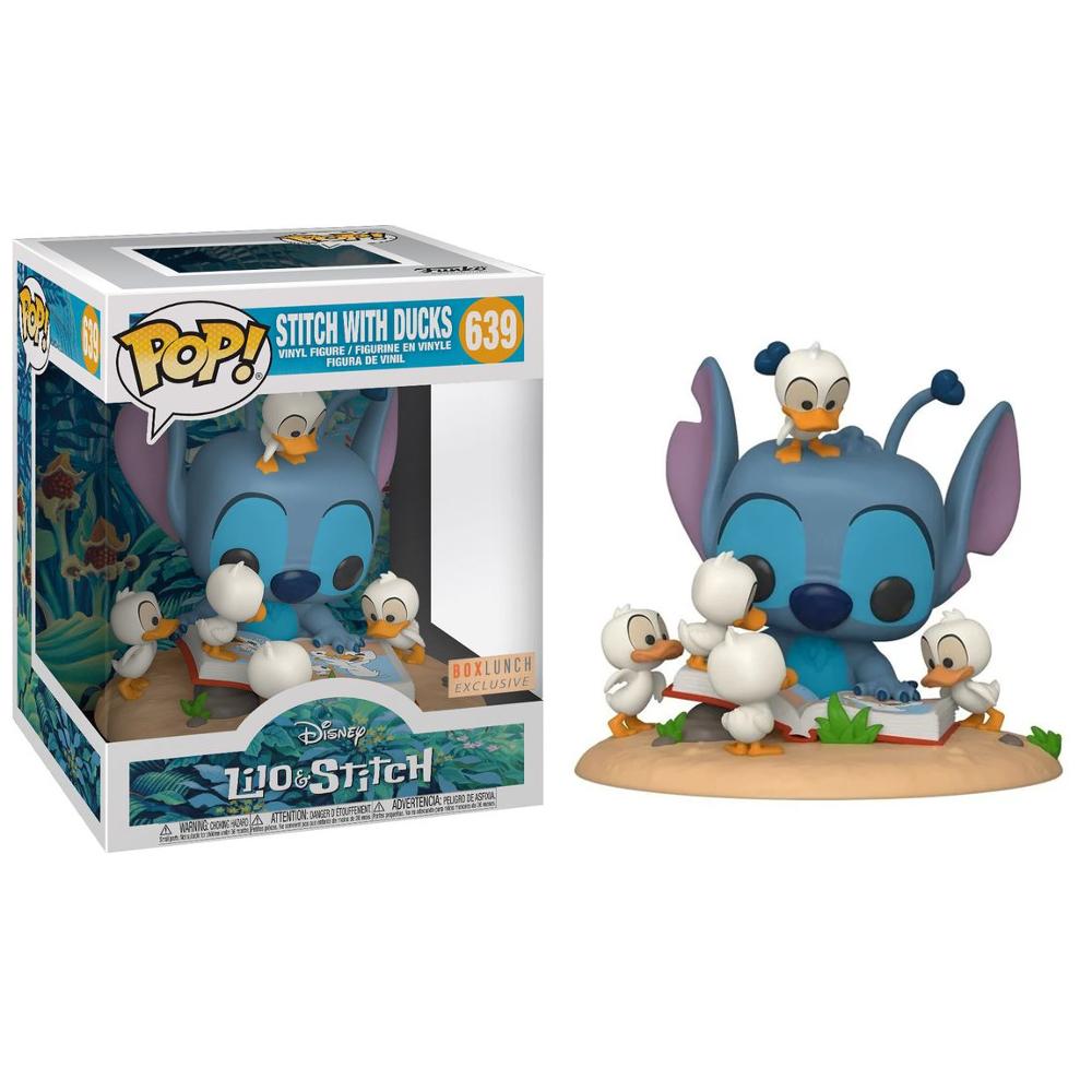 Funko Pop! Deluxe Disney Lilo & Stitch – Stitch with Ducks #639 Vinyl Figure, BoxLunch Exclusive, 6-Inch Collectible Copy