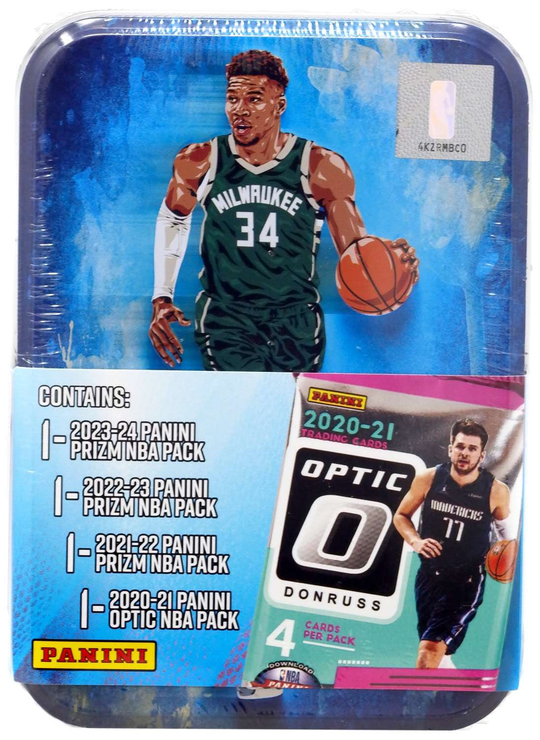 Panini NBA Panini Prizm Giannis Antetokounmpo Trading Card COLLECTOR Tin (4 Packs)