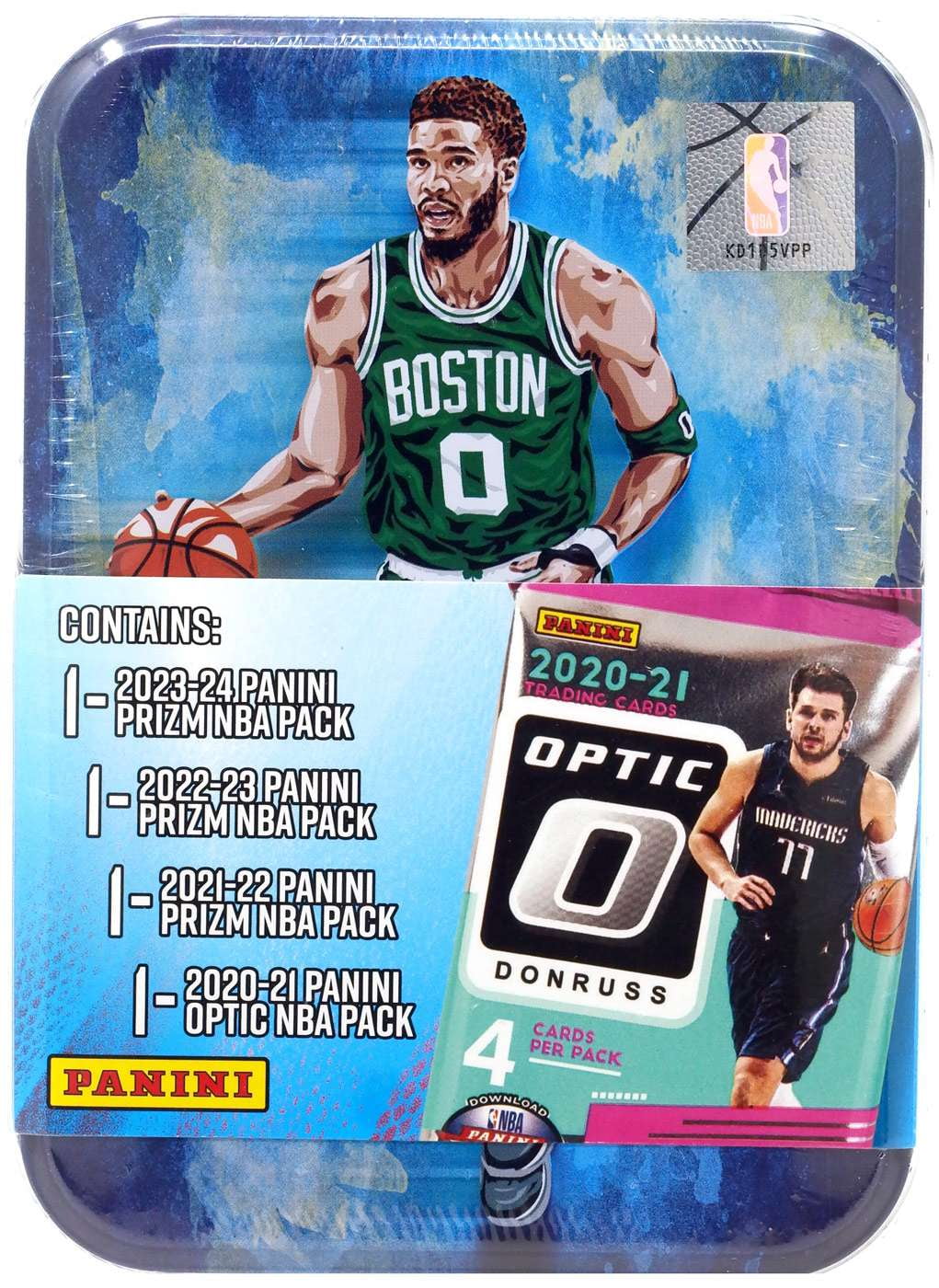 Panini NBA Panini Prizm Jayson Tatum Trading Card COLLECTOR Tin (4 Packs)