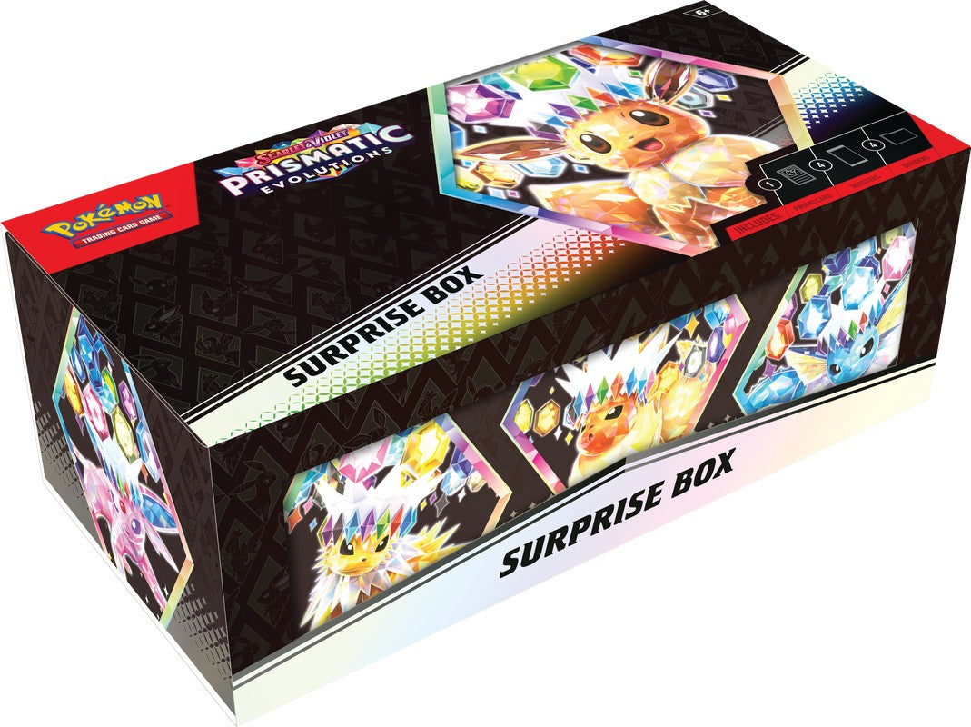 Pokemon TCG Scarlet & Violet 8.5 Prismatic Evolutions Surprise Box - 4 Packs, Exclusive Cards