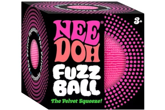 NeeDoh Fuzz Ball The Velvet Squeeze - Sensory Squeeze Toy - Pink