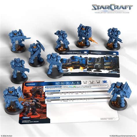 Archon Studio StarCraft: Tabletop Miniatures Game – Terran Marine Expansion Set, 9 Miniatures, English