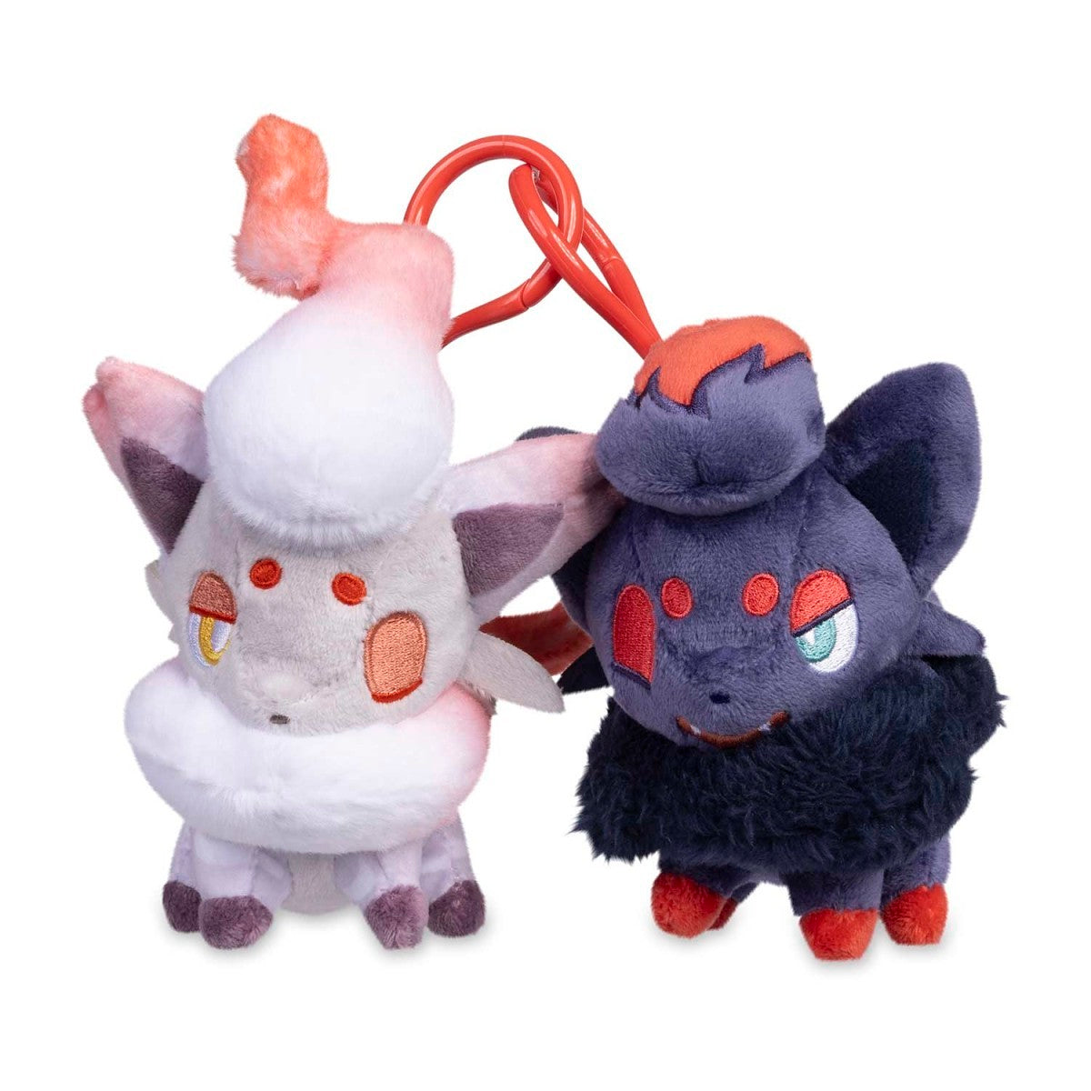 Pokemon Center Zorua & Hisuian Zorua Parallel Pairs Two-Plush Key Chain