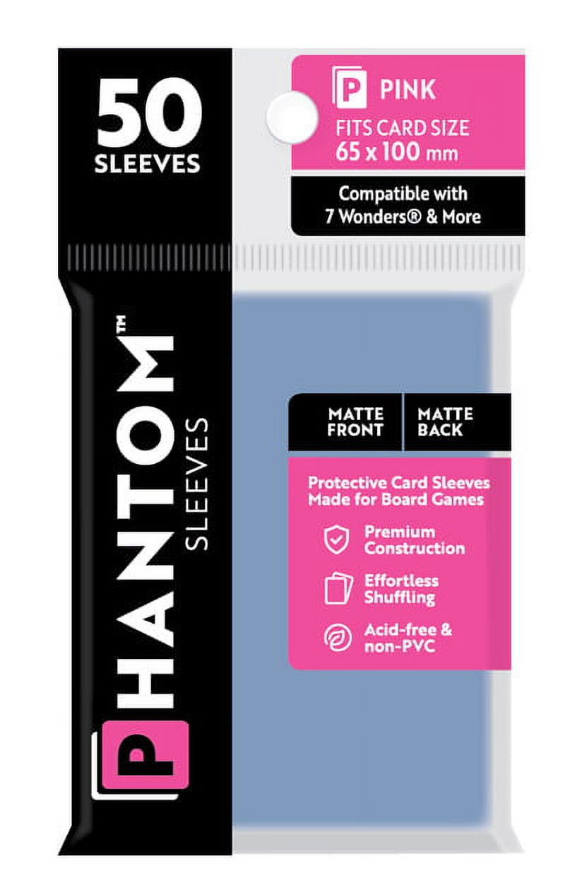 Phantom Sleeves: "Pink Size" (65mm x 100mm) - Matte/Matte (50) (Compatible with: 7 Wonders® and More)