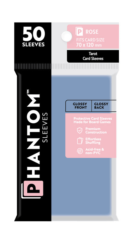 Phantom Sleeves: "Rose Size" (70mm x 120mm) - Gloss/Gloss (50) (Compatible with: Tarot Card Sleeves)