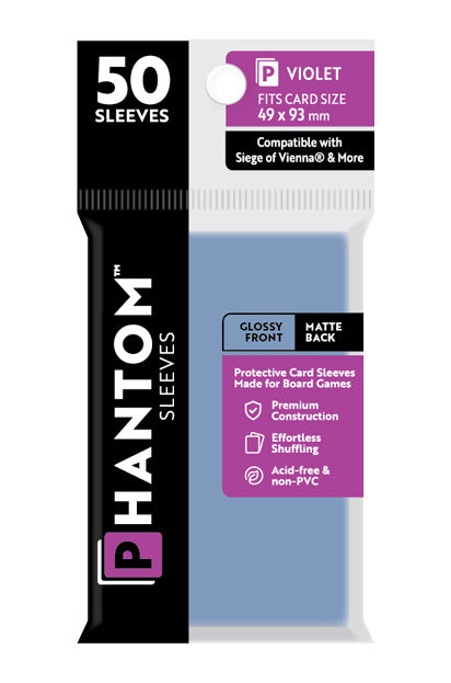 Phantom Sleeves: "Violet Size" (49mm x 93mm) - Gloss/Matte (50) (Compatible with: Siege of Vienna® and More)