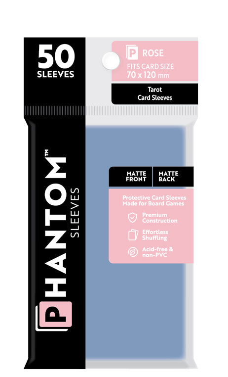 Phantom Sleeves: "Rose Size" (70mm x 120mm) - Matte/Matte (50) (Compatible with: Tarot Card Sleeves)