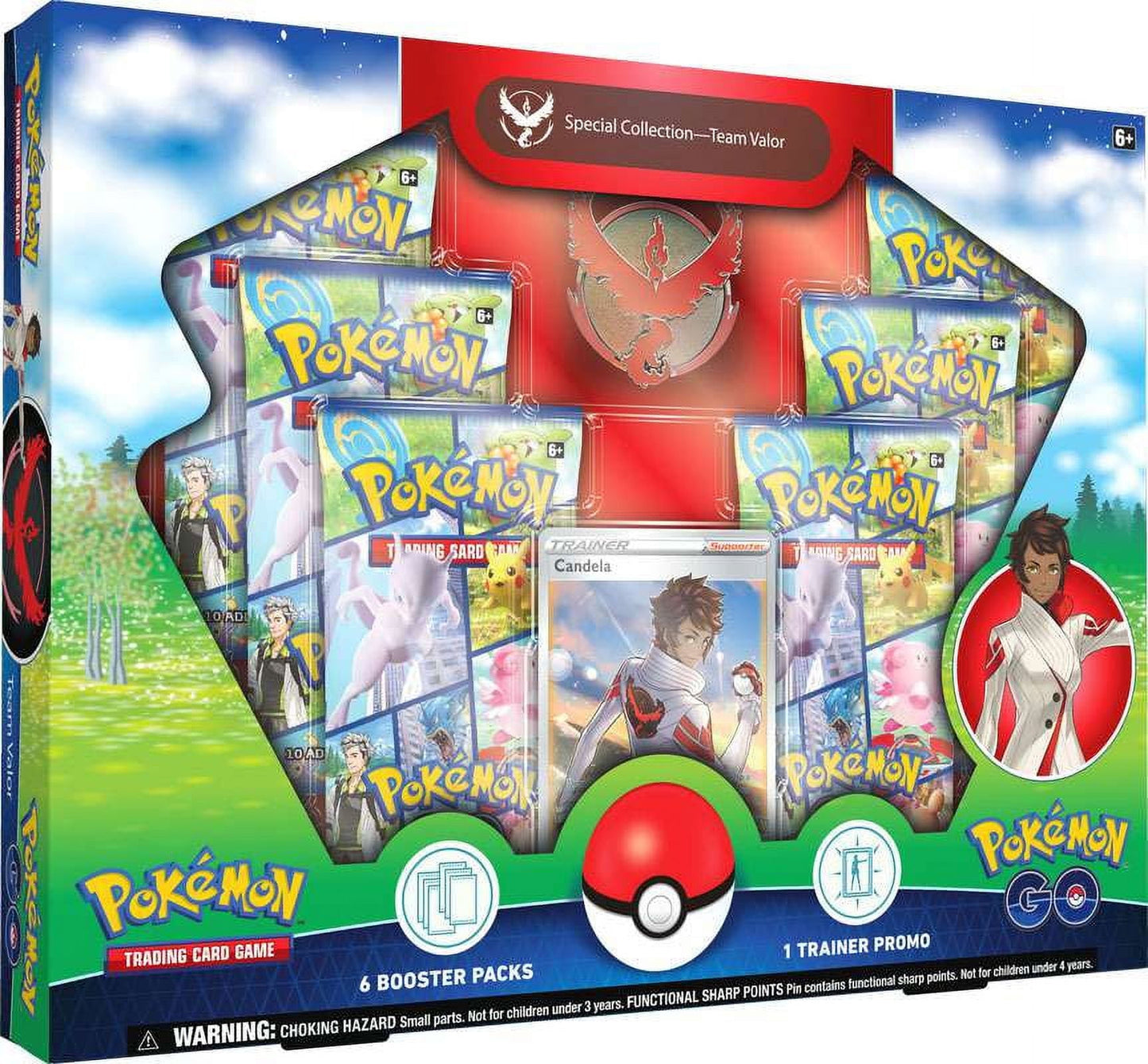 Pokemon GO Team Valor (Moltres) Special Collection Box (6 Booster Packs, Promo Card, Pin & More)