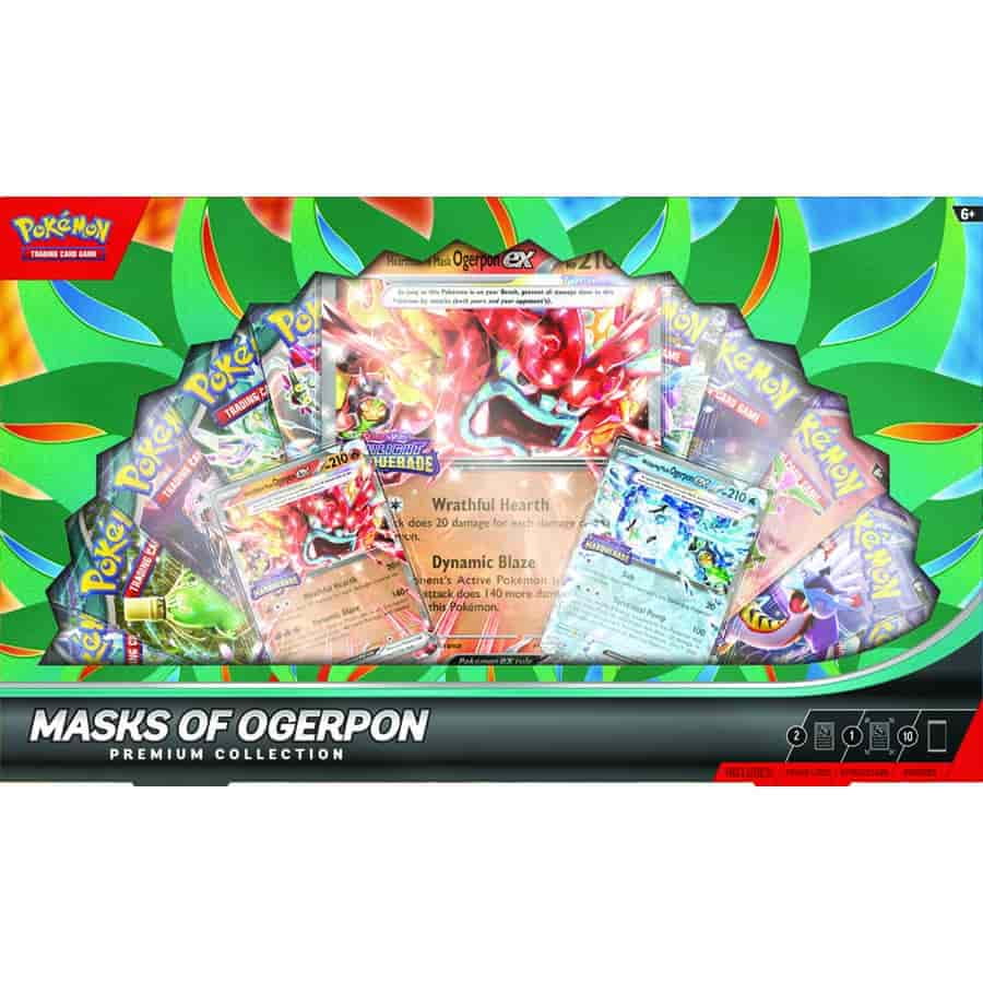 Pokemon TCG: Masks Of Ogerpon ex Premium Collection - 10 Packs, Promos