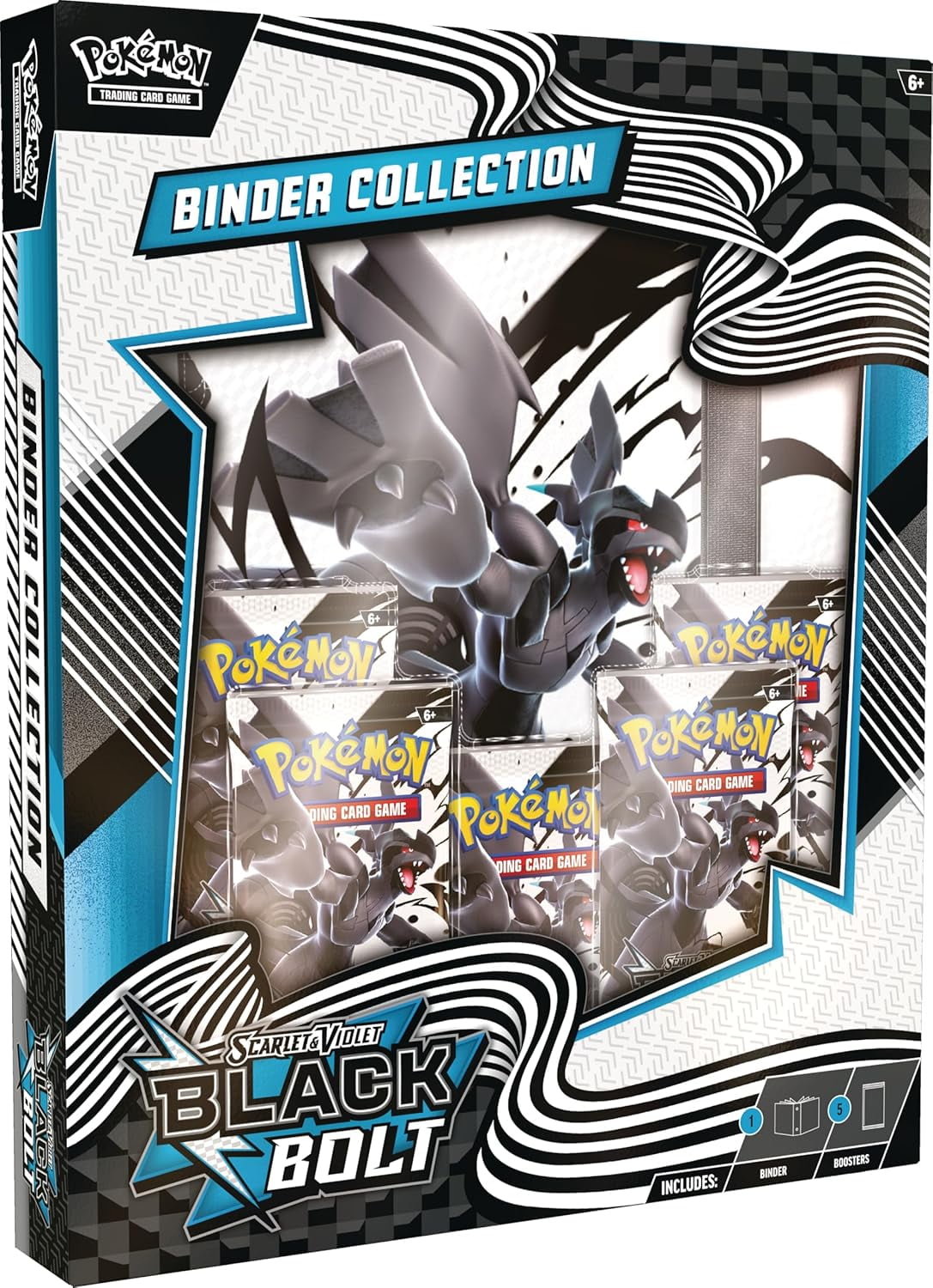 Pokemon TCG Scarlet & Violet 10.5 Black Bolt Binder Collection Box - 5 Packs