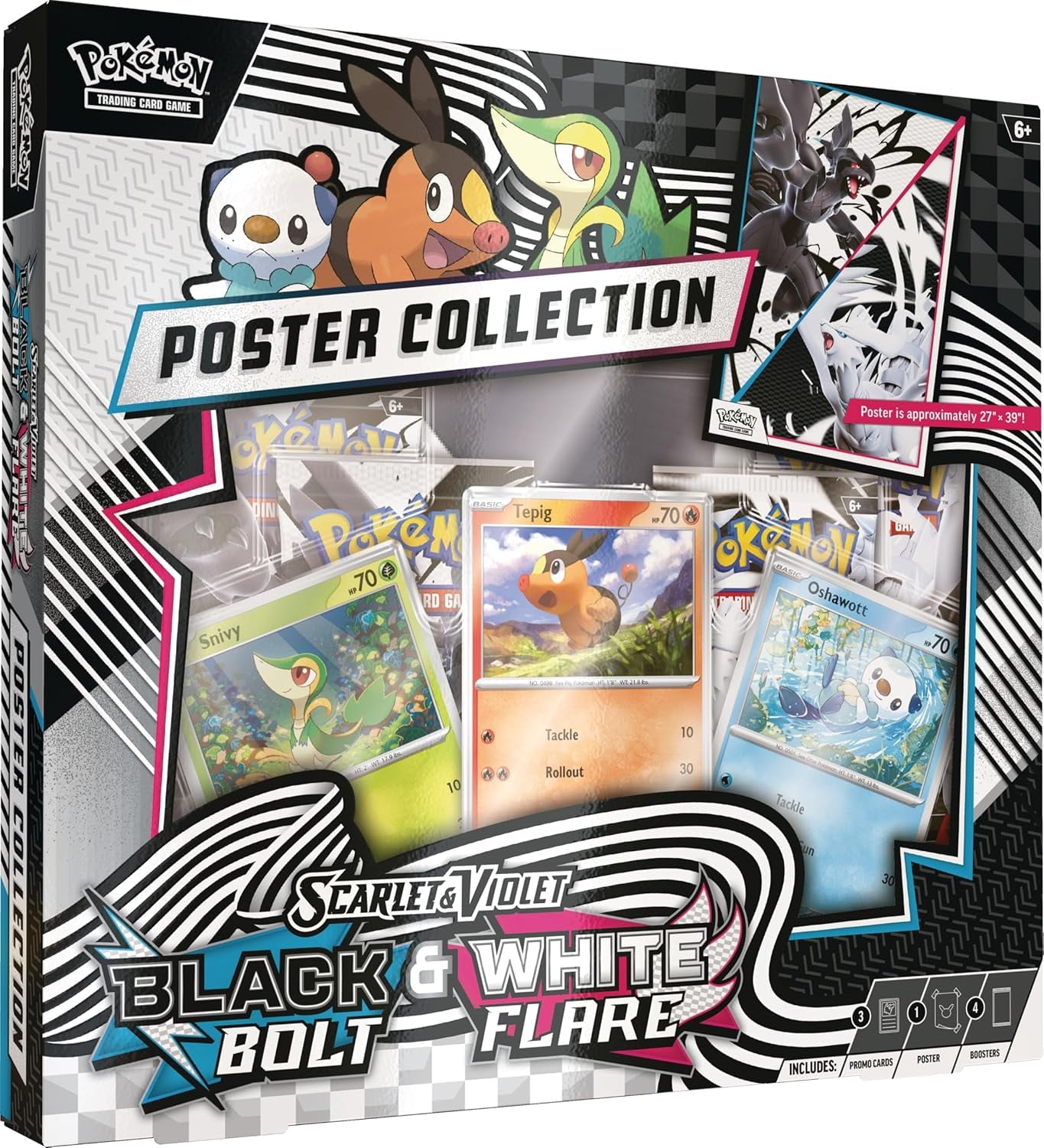 Pokemon TCG Scarlet & Violet 10.5 Unova Poster Collection Box - 4 Packs