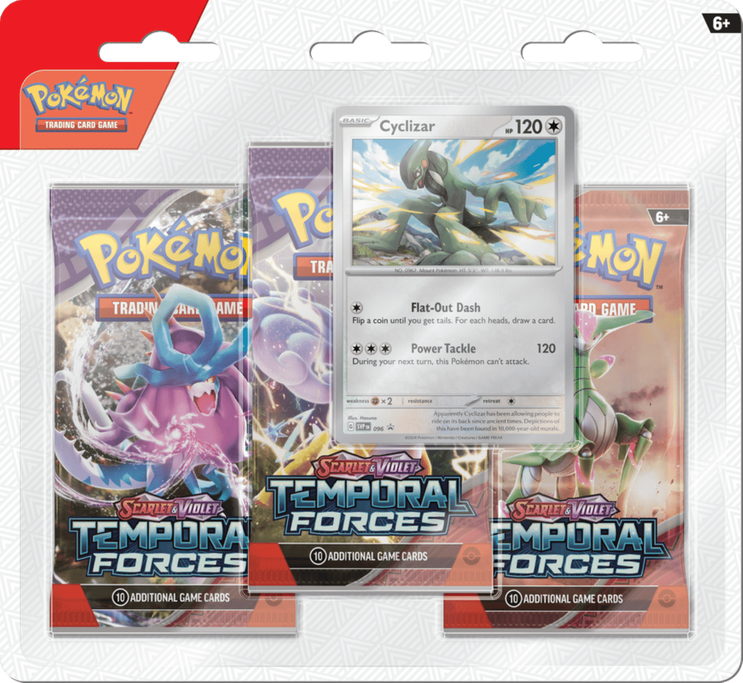 Pokemon TCG: SV5 Temporal Forces 3-Pack Blister - Cyclizar